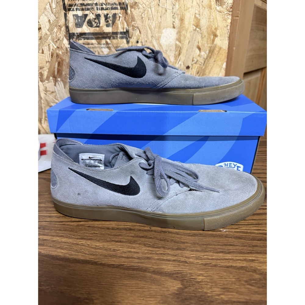 Nike SB Zoom Oneshot Men's 9.5 Cool Grey Gum Suede Skate Shoes 724954-002